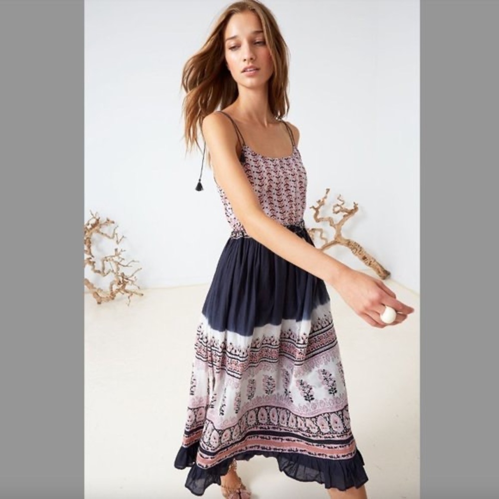 Ulla Johnson Beverly Indian Floral Cotton Voile Boho Midi Dress Womens Size 0